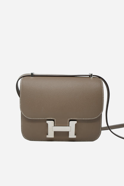 Hermès 2023 Etoupe Epsom Leather Constance 18 PHW