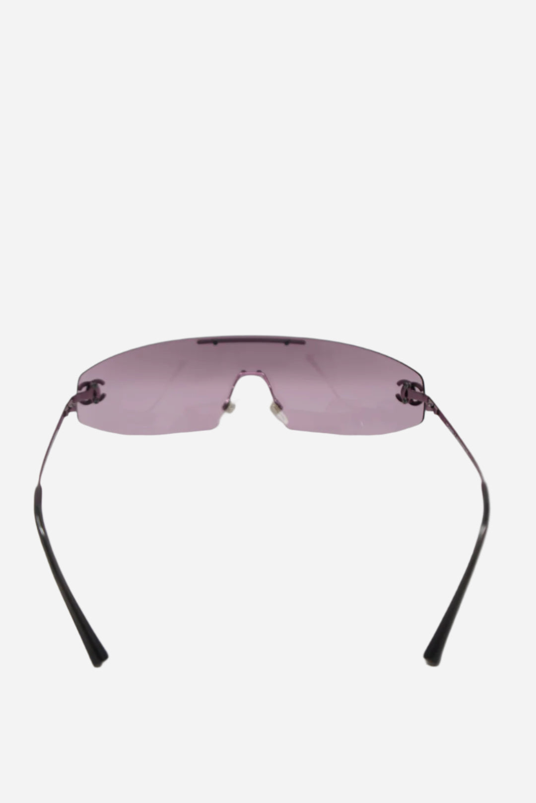 Pre-Owned Chanel CC Logo Shield Sunglasses Purple