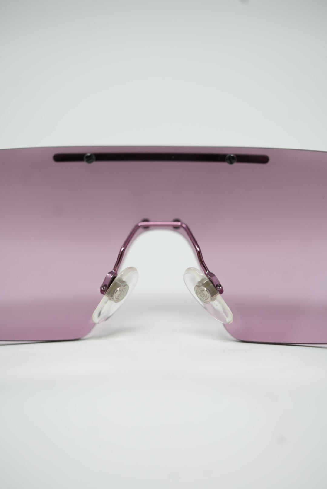 Pre-Owned Chanel CC Logo Shield Sunglasses Purple