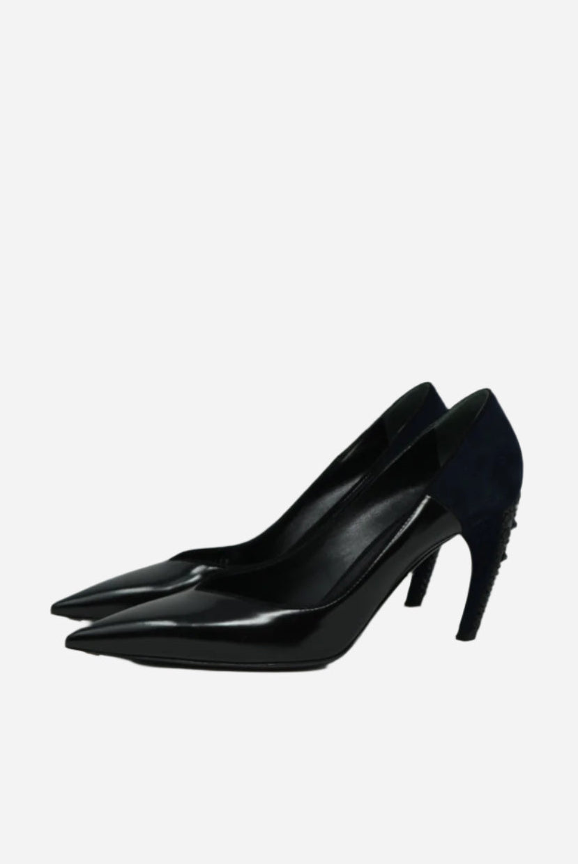 Louis Vuitton Black Velvet/Leather Pumps Size 36.5