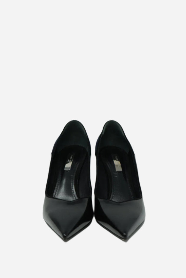 Louis Vuitton Black Velvet/Leather Pumps Size 36.5
