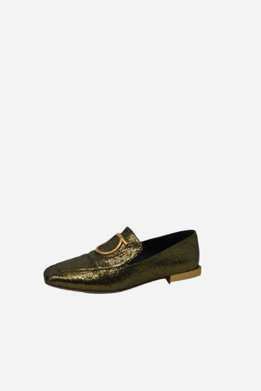 Salvatore Ferragamo Gold Leather Loafer
