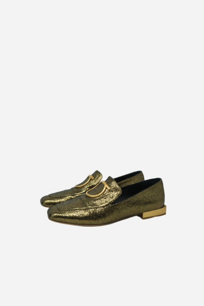Salvatore Ferragamo Gold Leather Loafer