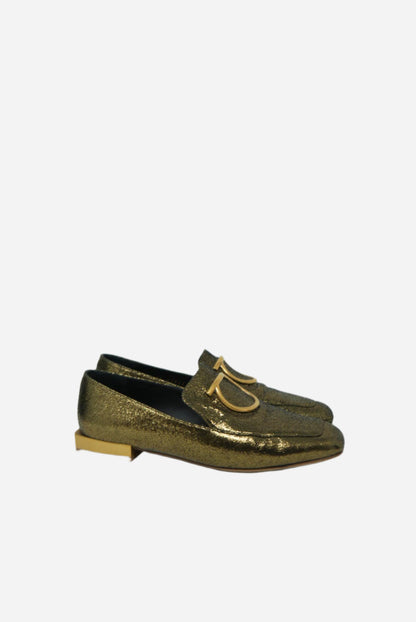 Salvatore Ferragamo Gold Leather Loafer