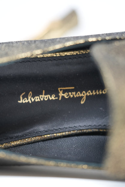Salvatore Ferragamo Gold Leather Loafer