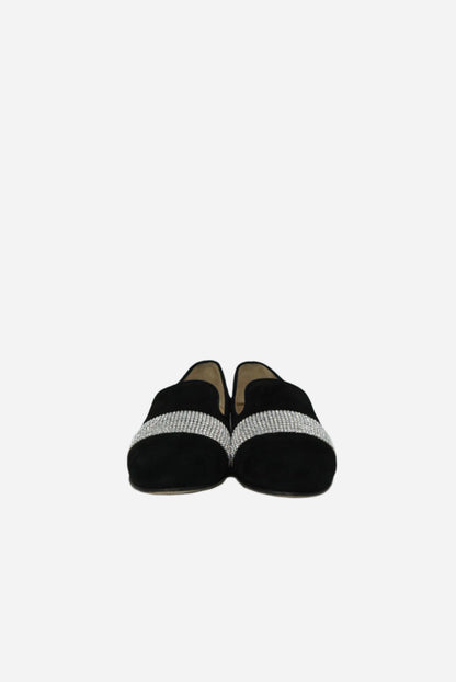 Giuseppe Zanotti Black Velvet Crystal Loafer