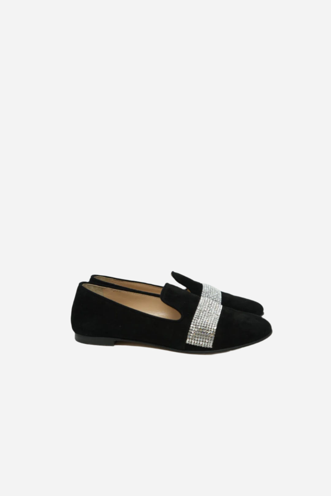 Giuseppe Zanotti Black Velvet Crystal Loafer