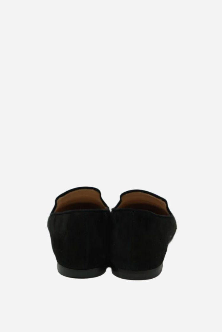 Giuseppe Zanotti Black Velvet Crystal Loafer Size 35