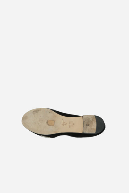 Giuseppe Zanotti Black Velvet Crystal Loafer