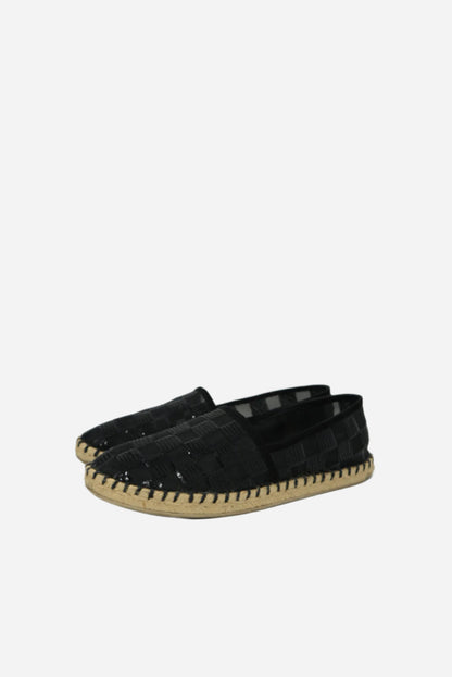 Louis Vuitton  Black Glitter Espadrilles