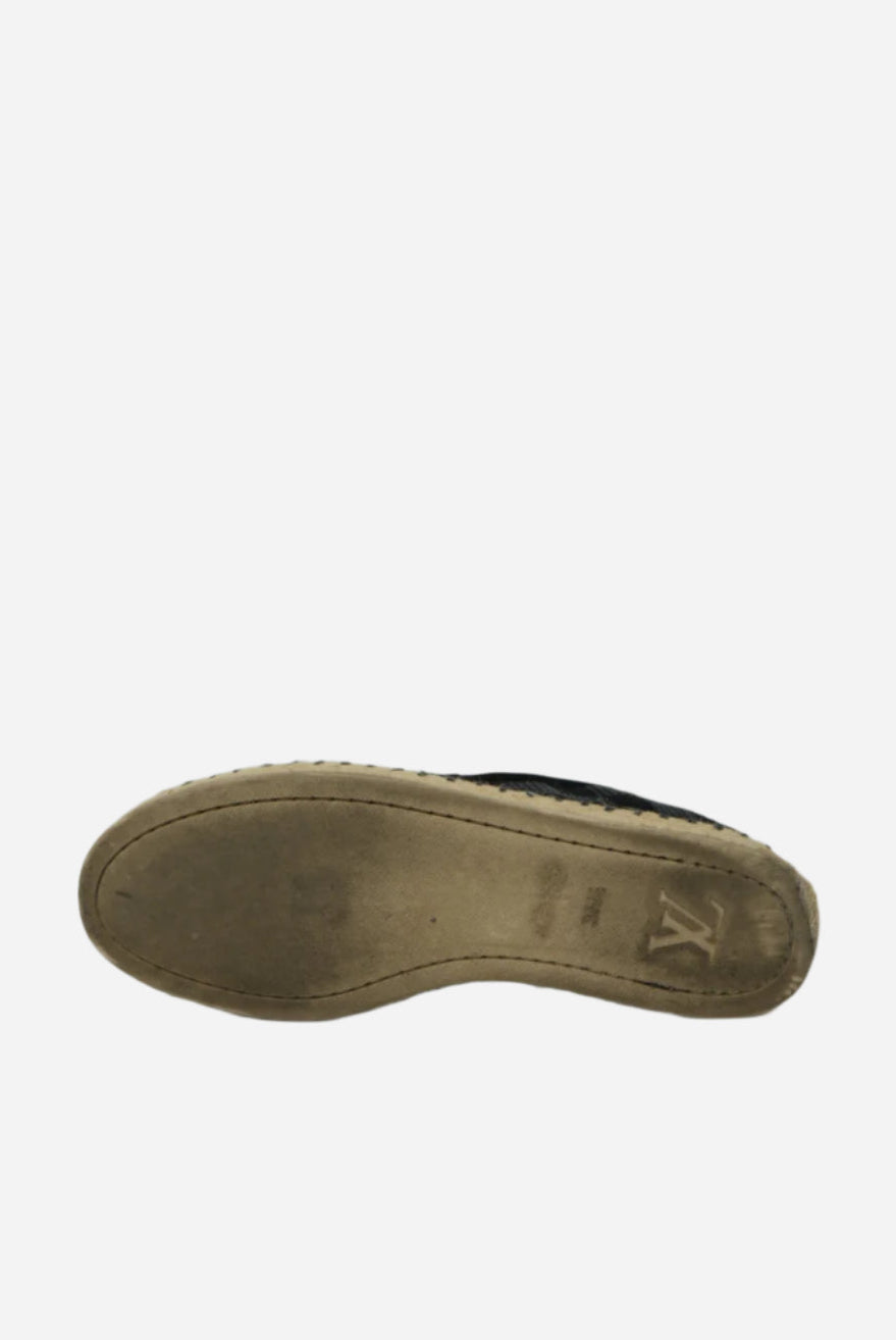 Louis Vuitton  Black Glitter Espadrilles Size 35.5