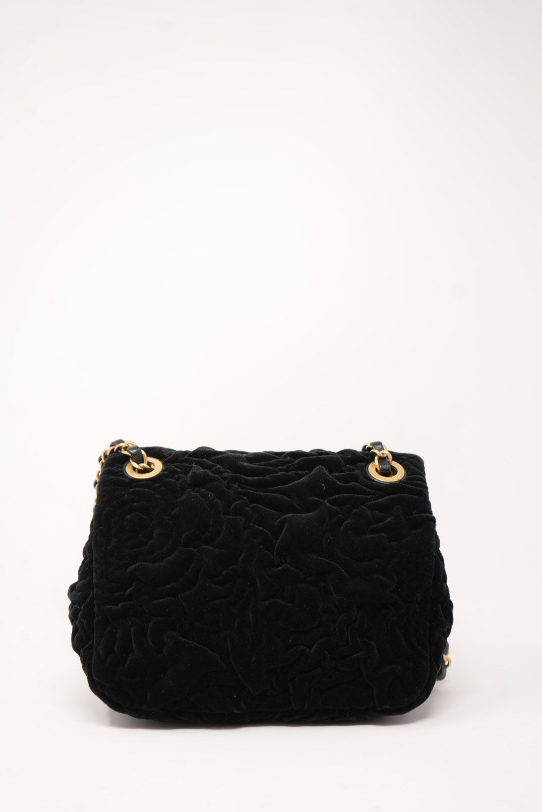 Pre-Owned CHANEL Velvet Camellia Mini Square