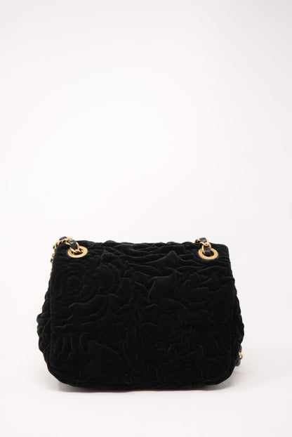 Pre-Owned CHANEL Velvet Camellia Mini Square