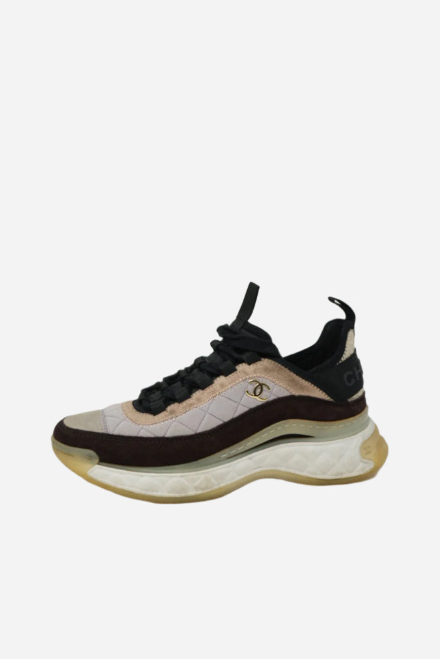 Pre-Owned Chanel Suede Leather Sneakers Size 35.5