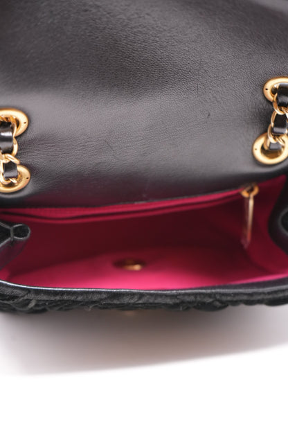 Pre-Owned CHANEL Velvet Camellia Mini Square