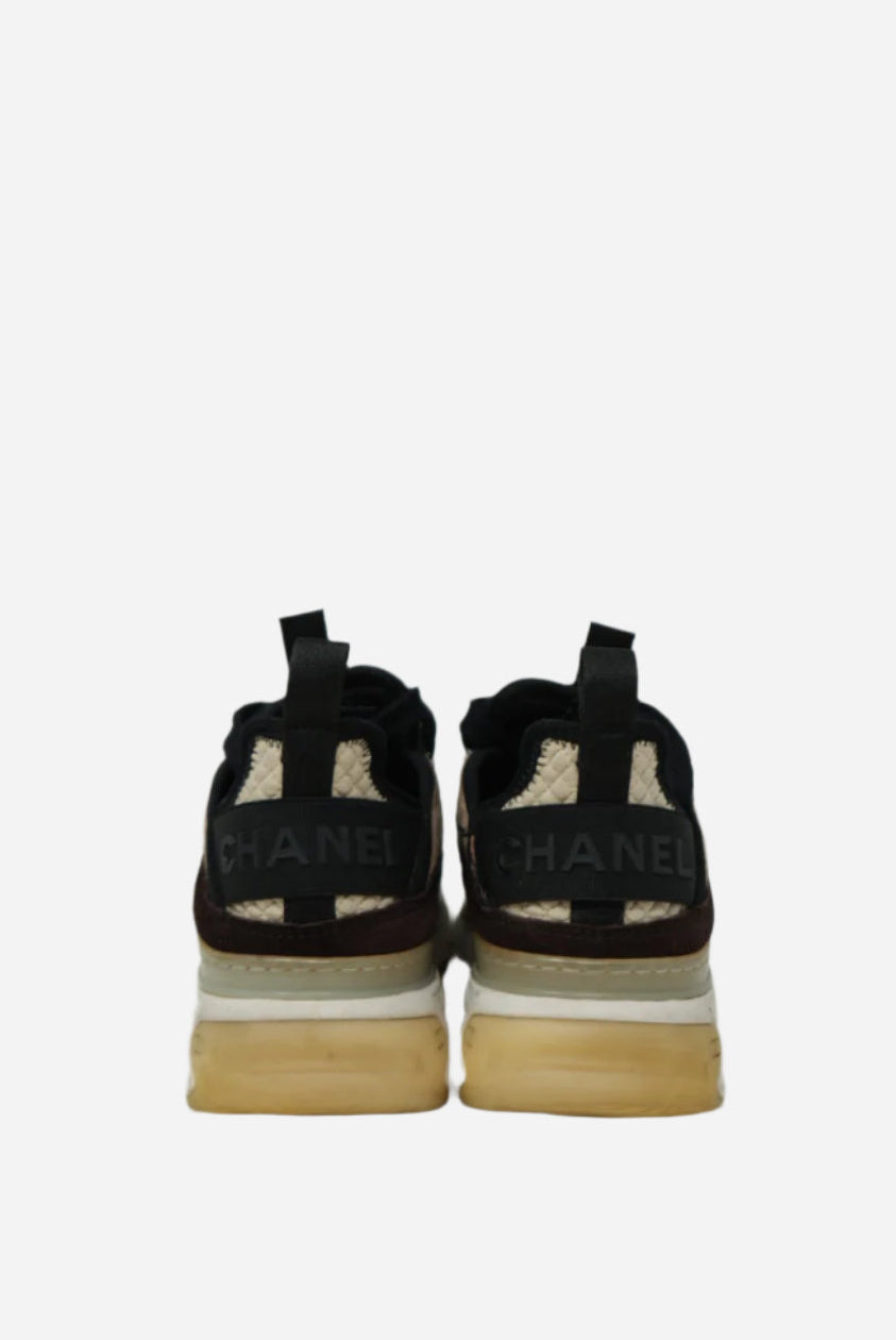 Pre-Owned Chanel Suede Leather Sneakers Size 35.5