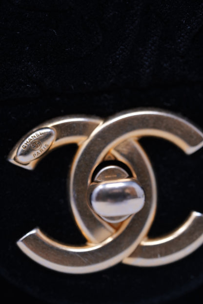 Pre-Owned CHANEL Velvet Camellia Mini Square