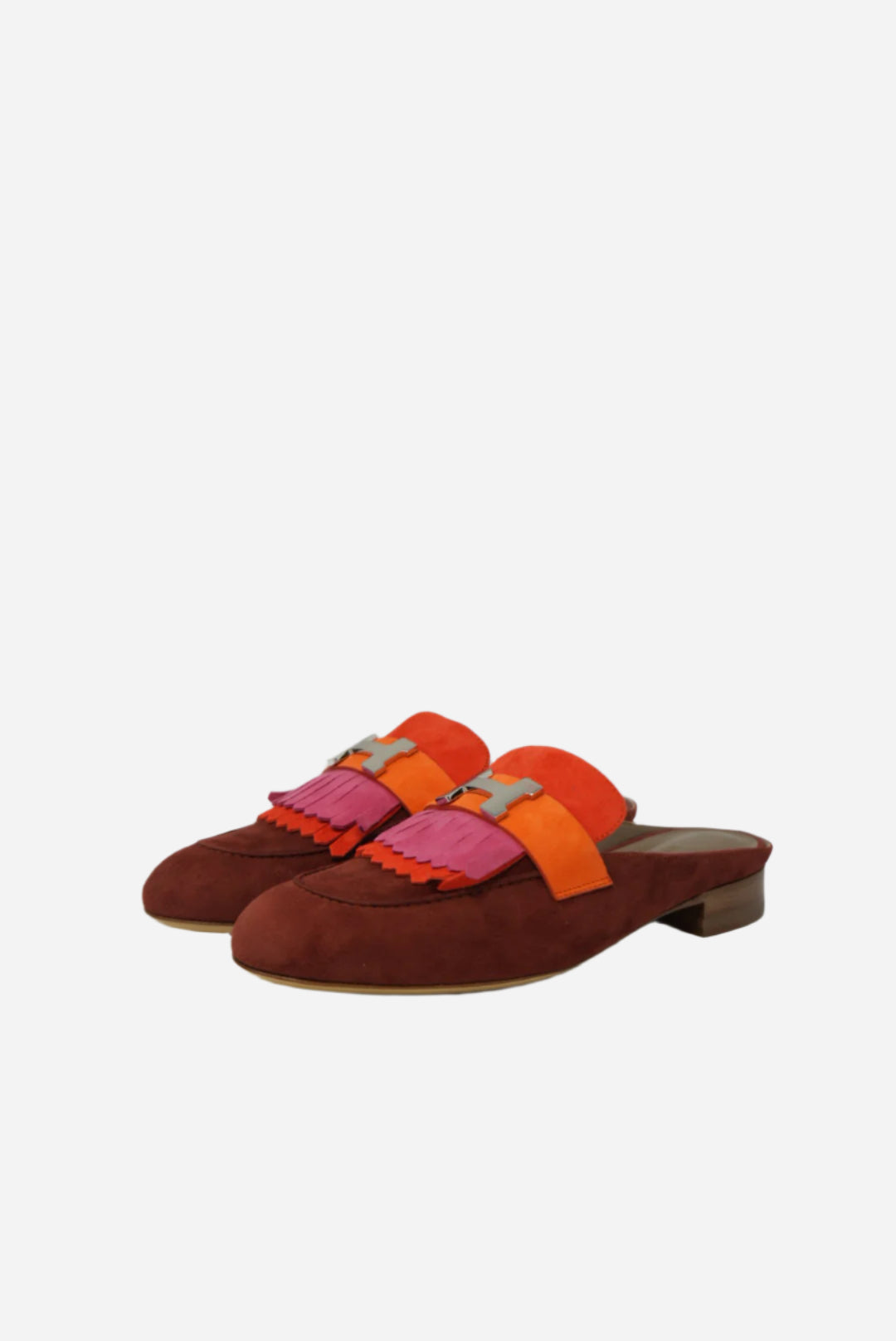 Hermes Doblis Suede Rivoli Mules