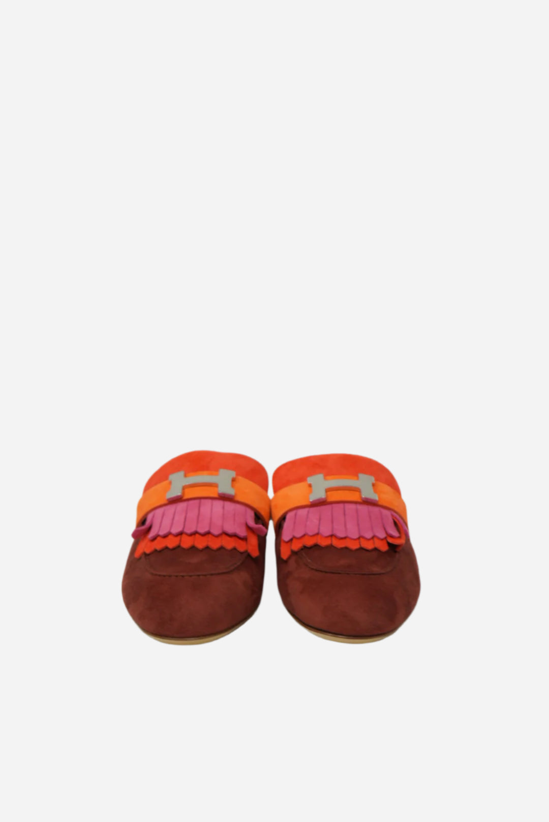 Hermes Doblis Suede Rivoli Mules