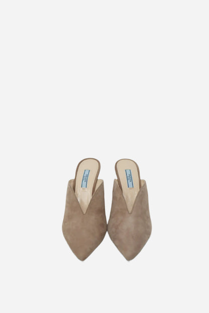 Prada Beige Suede Pumps