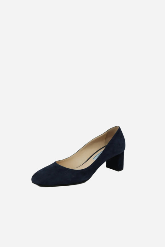 Prada Navy Blue Velvet Heels