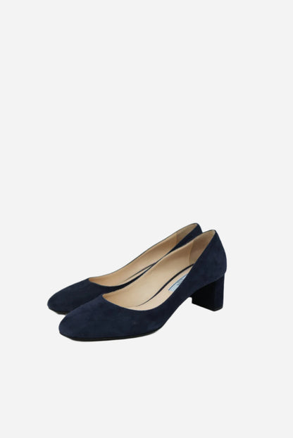 Prada Navy Blue Velvet Heels