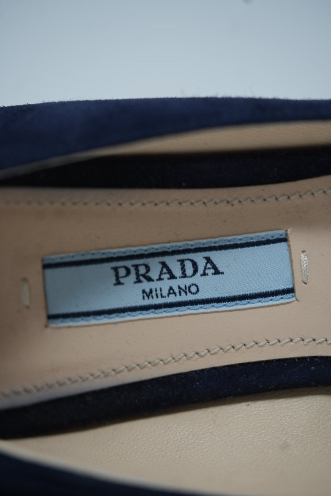 Prada Navy Blue Velvet Heels