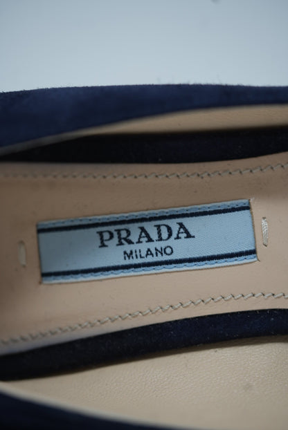Prada Navy Blue Velvet Heels