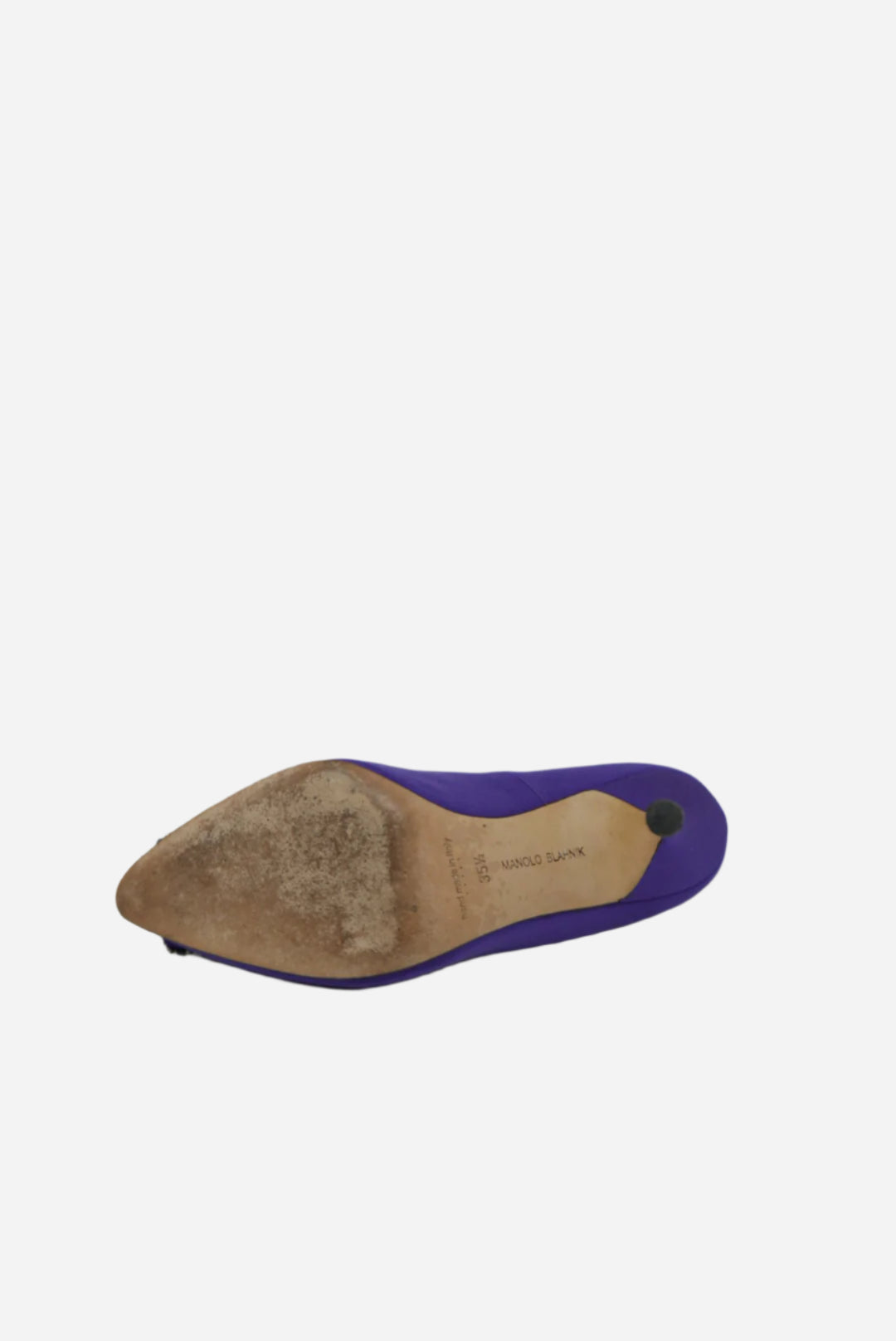 Manolo Blahnik Purple Satin Crystal Heels