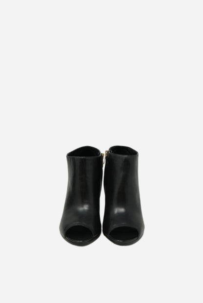 Burberry Leather Zip-Up Ankle Heeled Boots