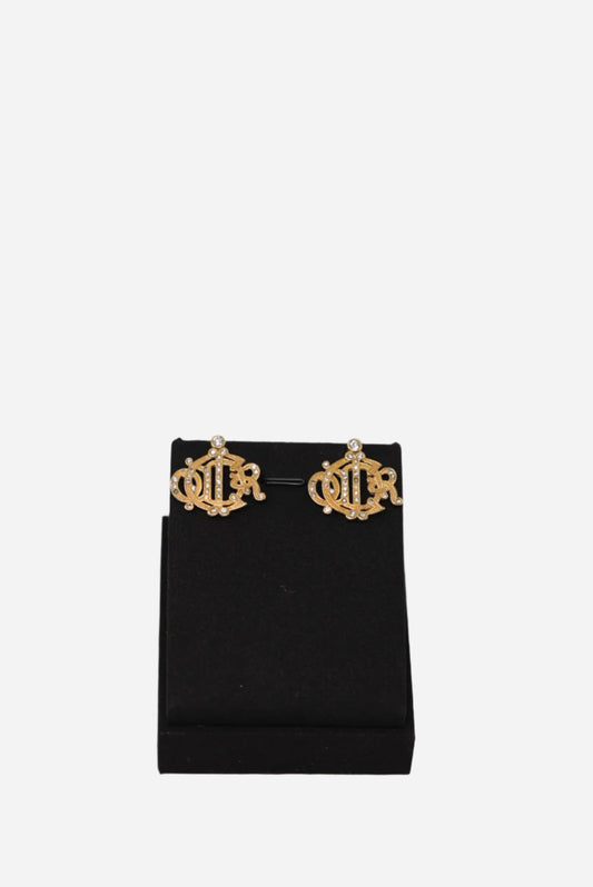 Dior Vintage Pumpkin Rhinestone Earrings