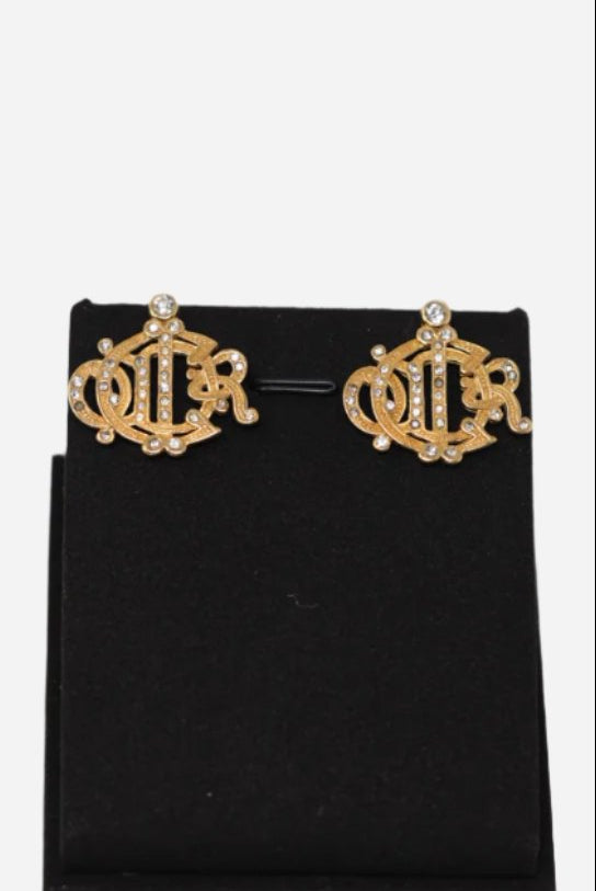Dior Vintage Pumpkin Rhinestone Earrings