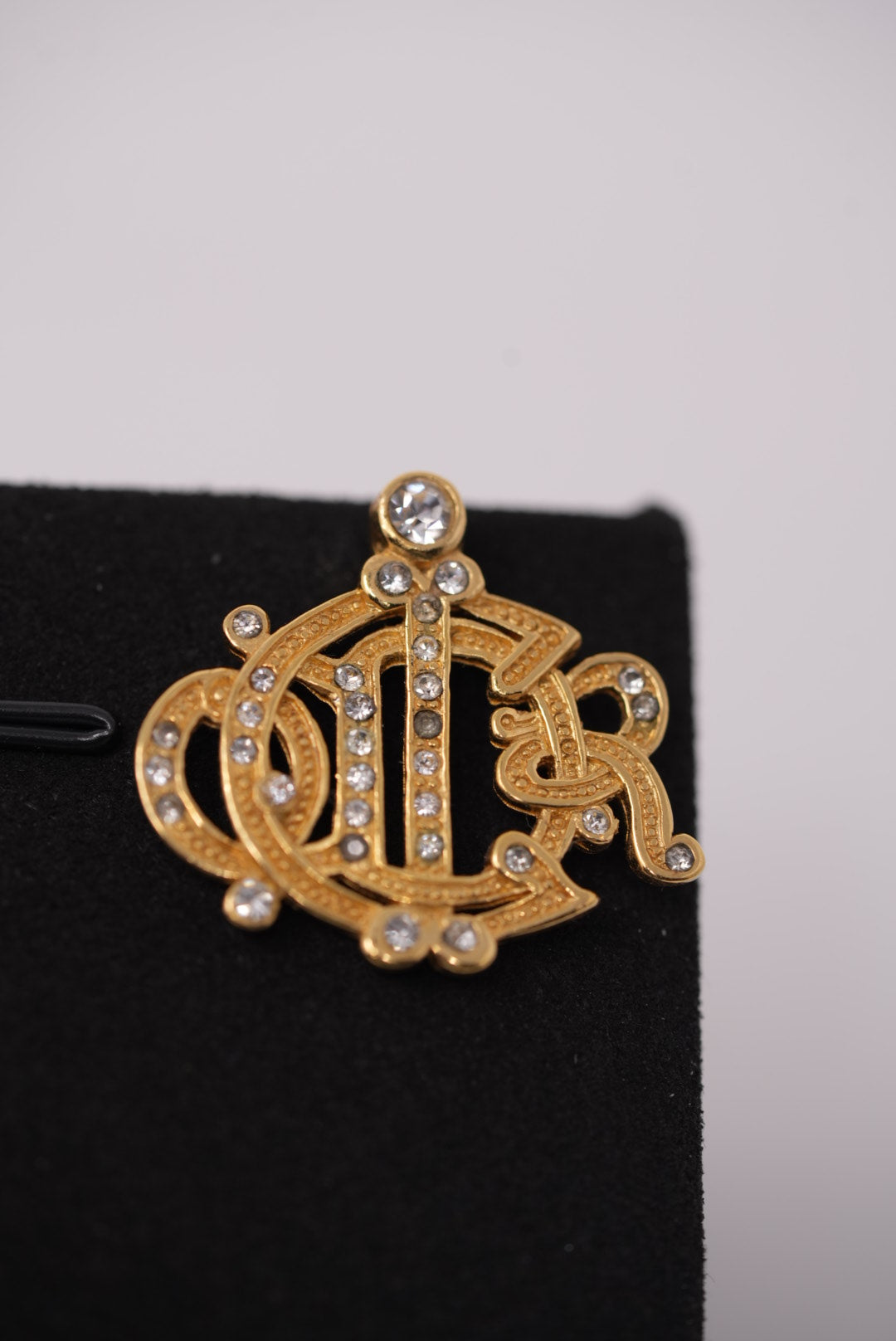 Dior Vintage Pumpkin Rhinestone Earrings