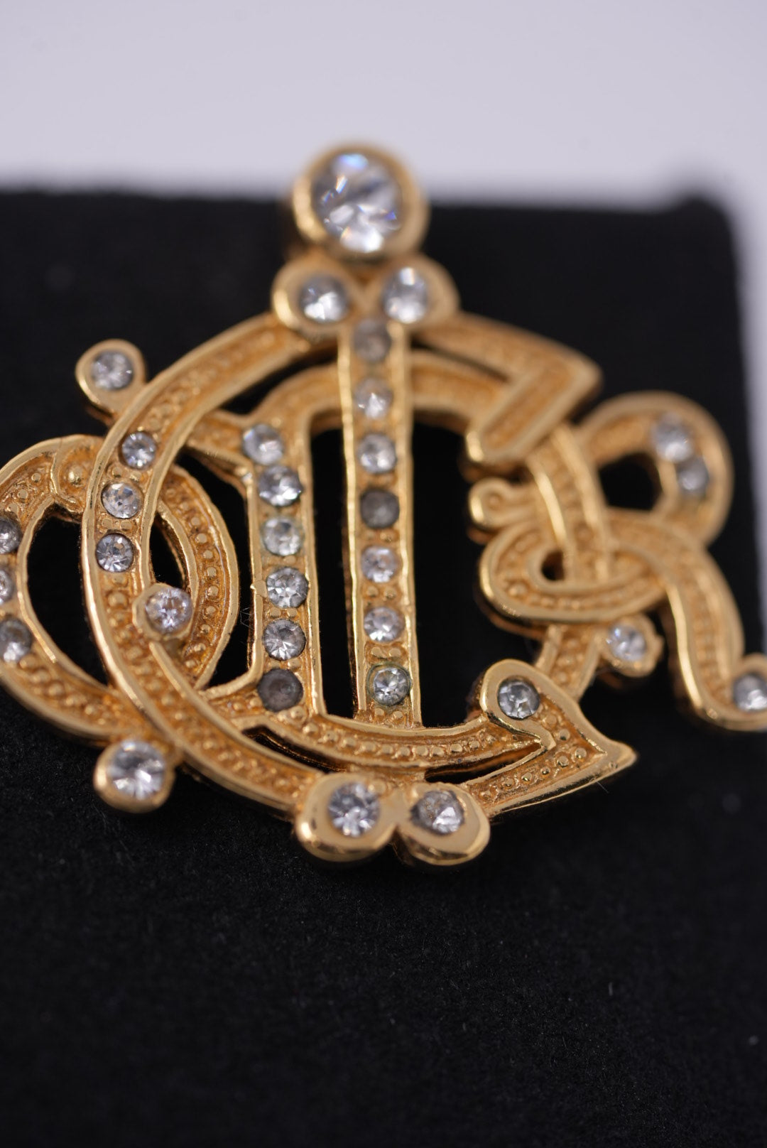 Dior Vintage Pumpkin Rhinestone Earrings