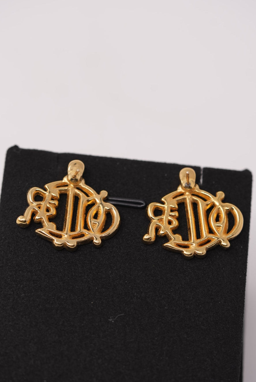 Dior Vintage Pumpkin Rhinestone Earrings