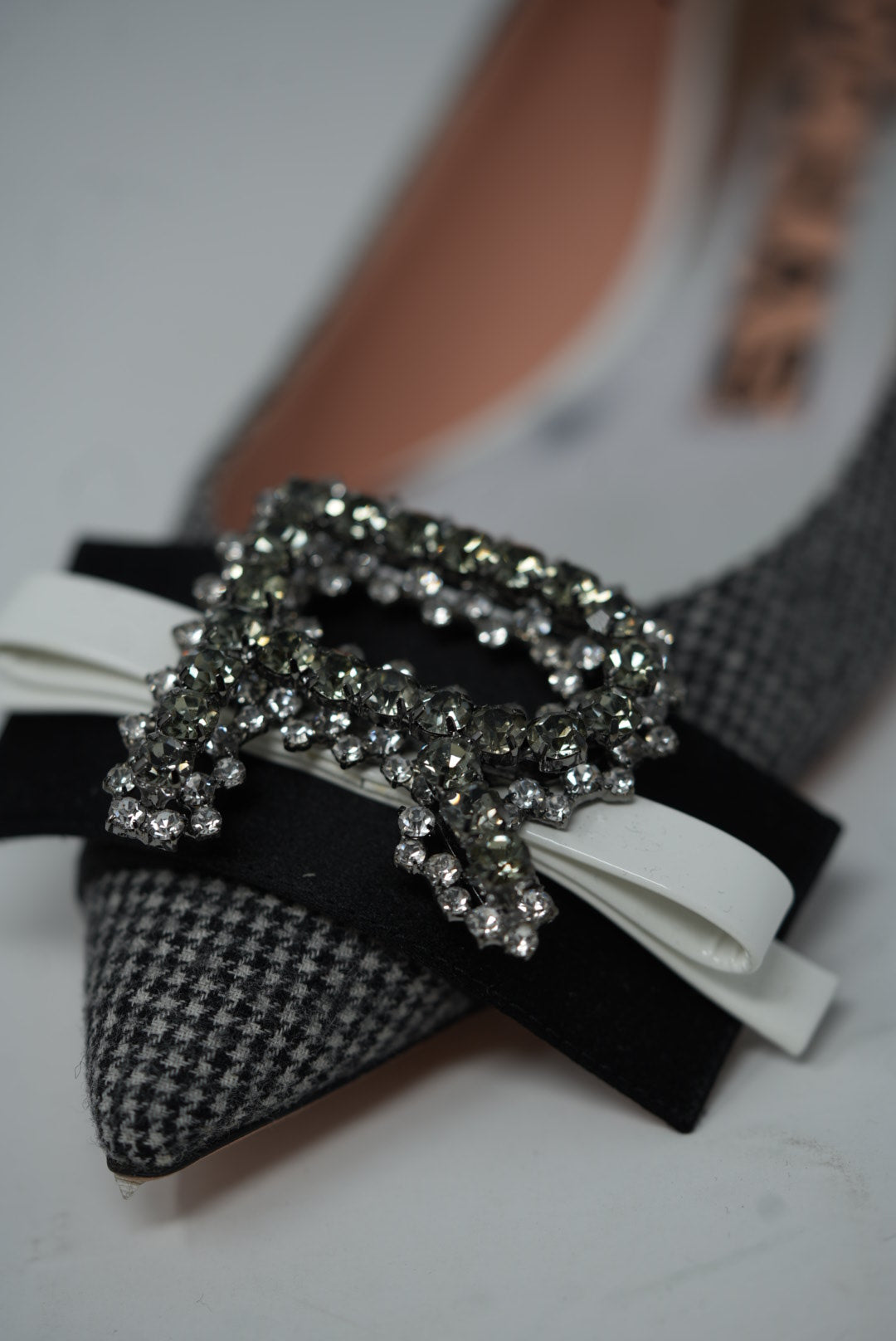 Rochas Houndstooth Crystal Flats Size 36