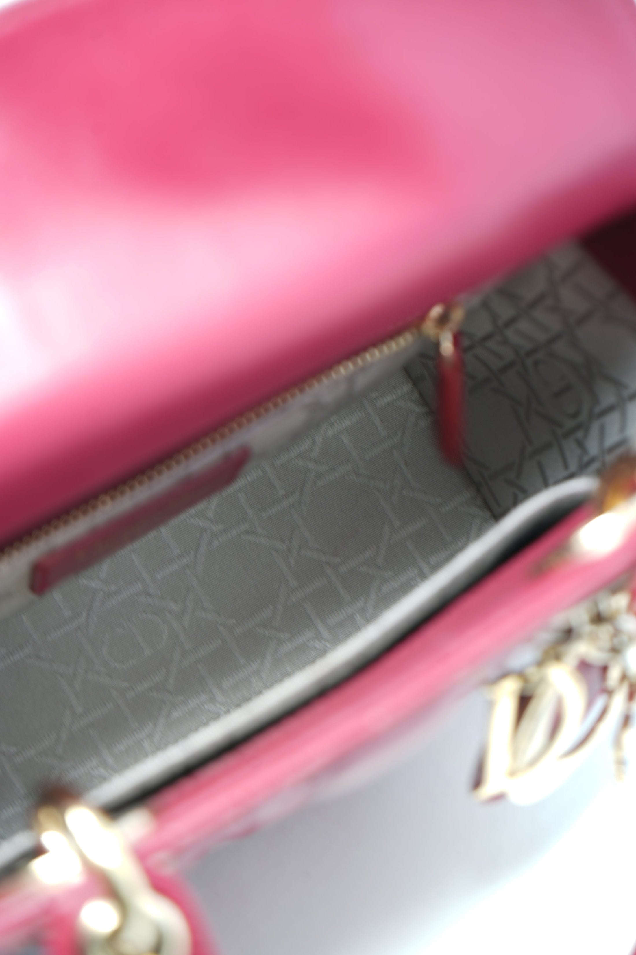 Christian Dior 2017 Red Lambskin Badges Small My Lady Dior Bag