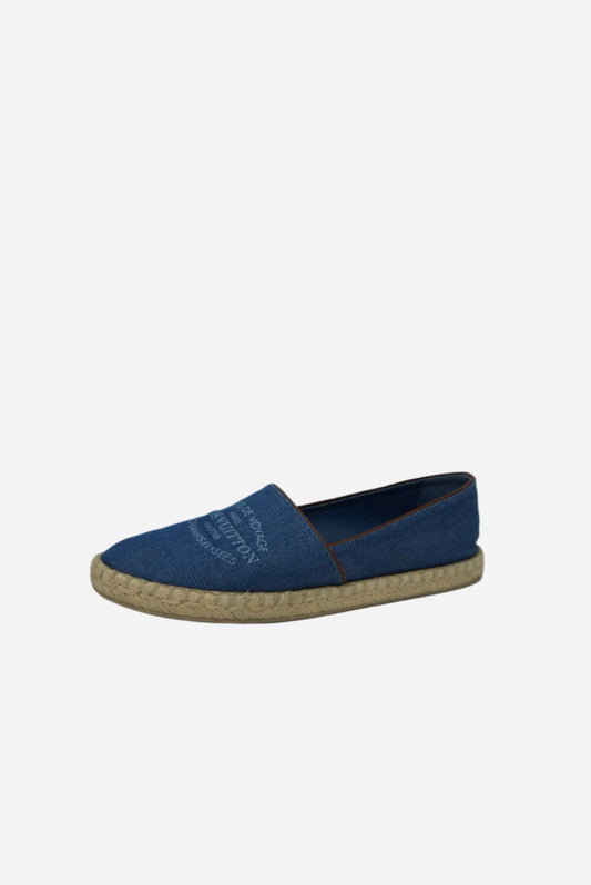 Louis Vuitton Blue Denim De Voyage Flats