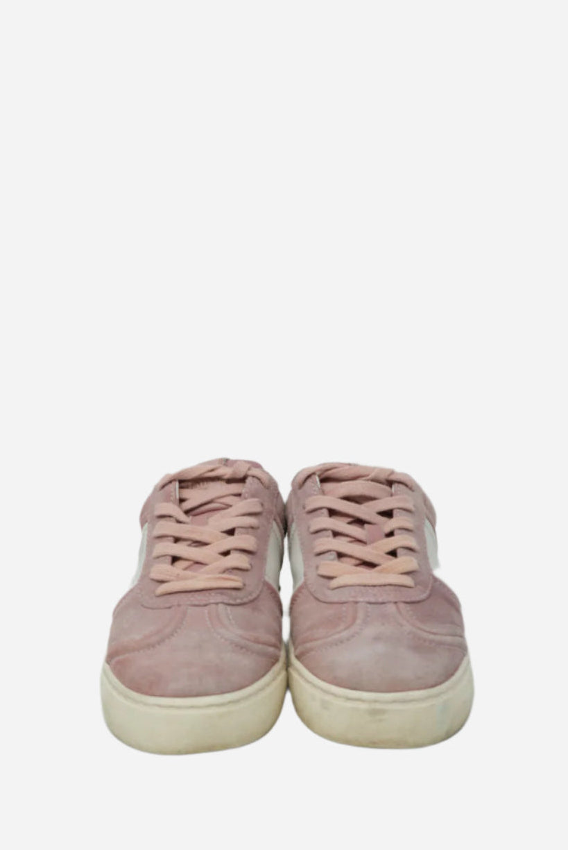 Valentino Pink/White Leather Suede Sneakers Size 35