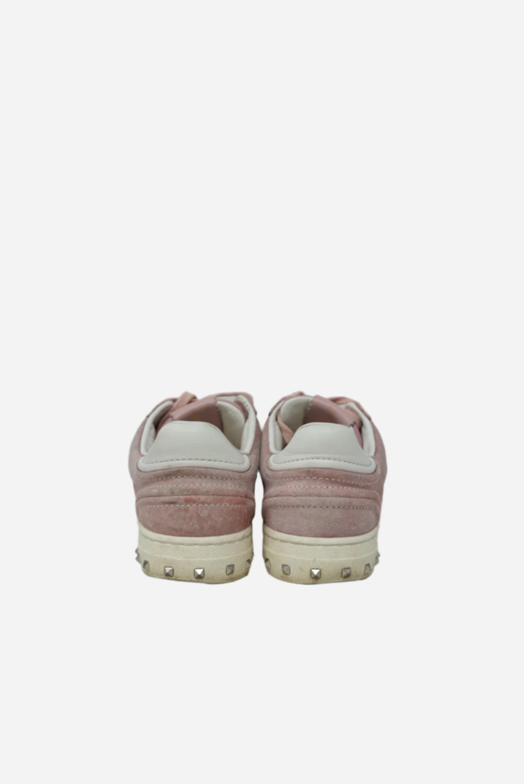 Valentino Pink/White Leather Suede Sneakers