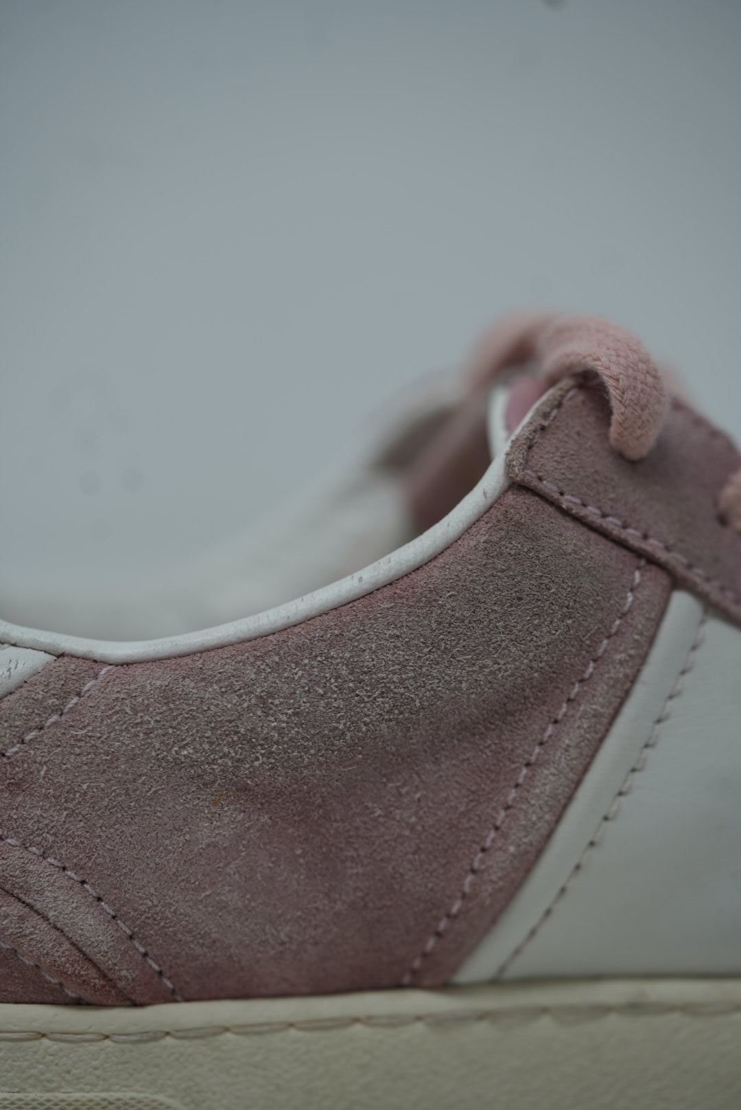 Valentino Pink/White Leather Suede Sneakers