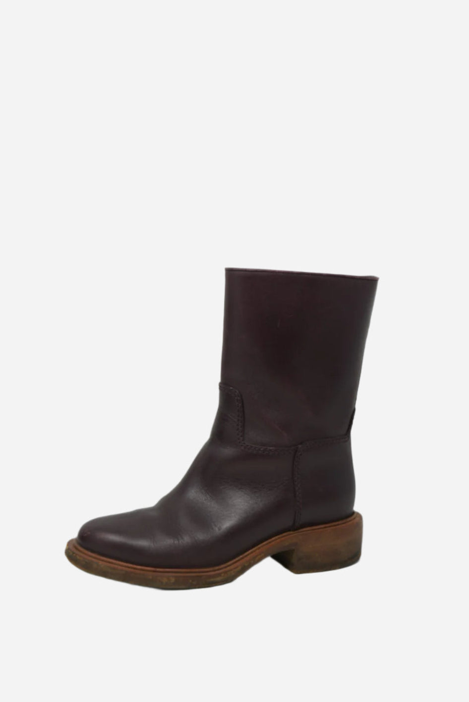 Pre-Owned Chanel Red Leather CC Logo Boots Size 36