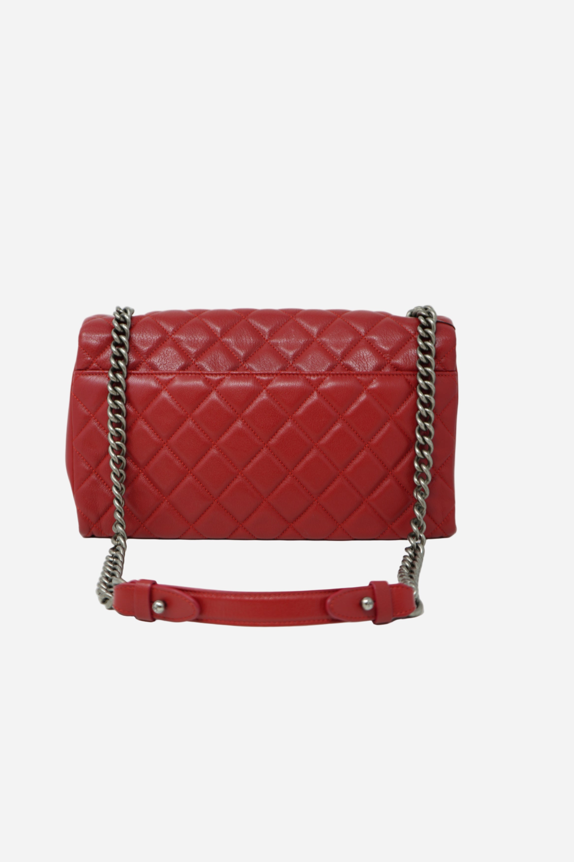 Pre-Owned Chanel 2017–2018 Red Caviar City Rock Flap Bag
