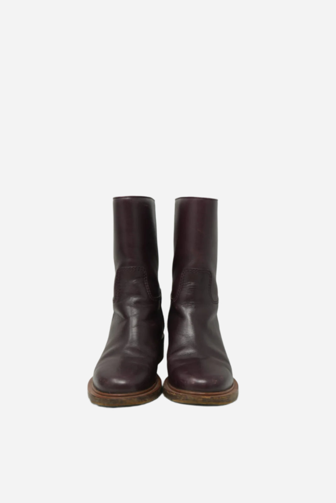 Pre-Owned Chanel Red Leather CC Logo Boots