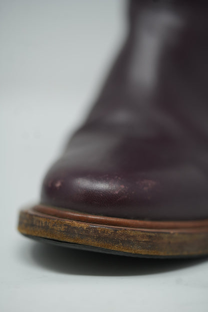 Pre-Owned Chanel Red Leather CC Logo Boots