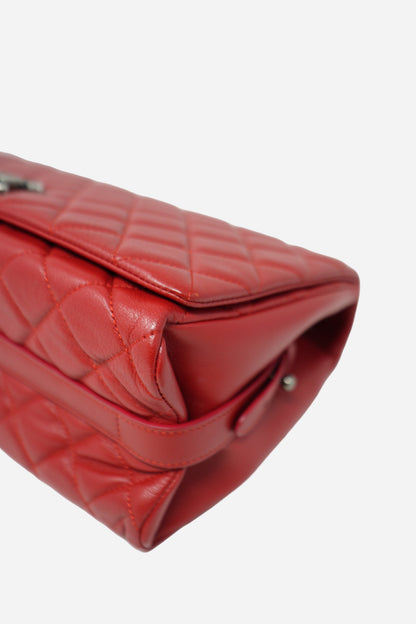 Pre-Owned Chanel 2017–2018 Red Caviar City Rock Flap Bag