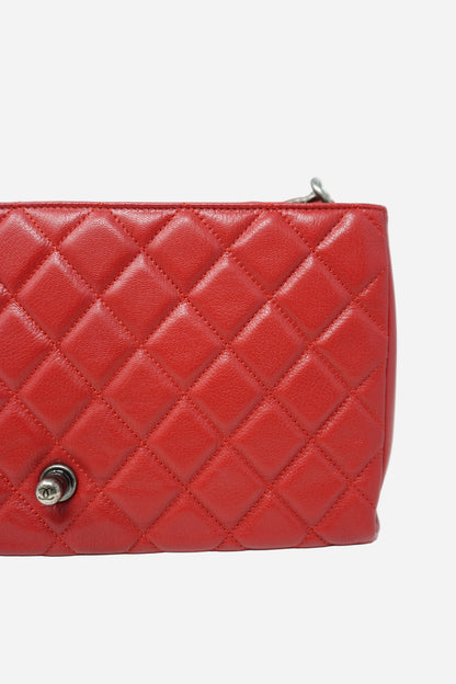 Pre-Owned Chanel 2017–2018 Red Caviar City Rock Flap Bag