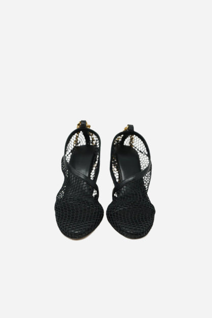 BV Black Chain Ankle Sandals
