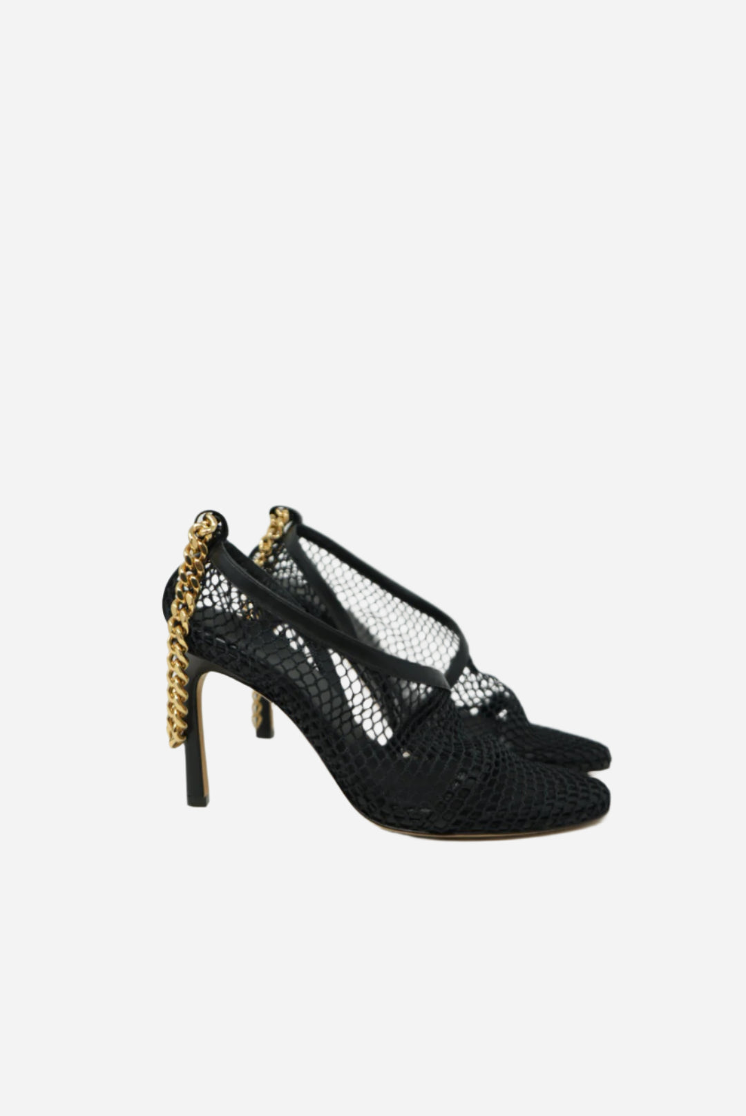 BV Black Chain Ankle Sandals