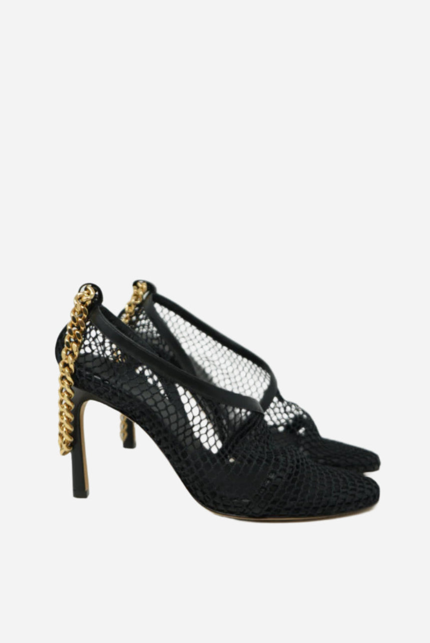Bottega Veneta Black Chain Ankle Sandals Size 35